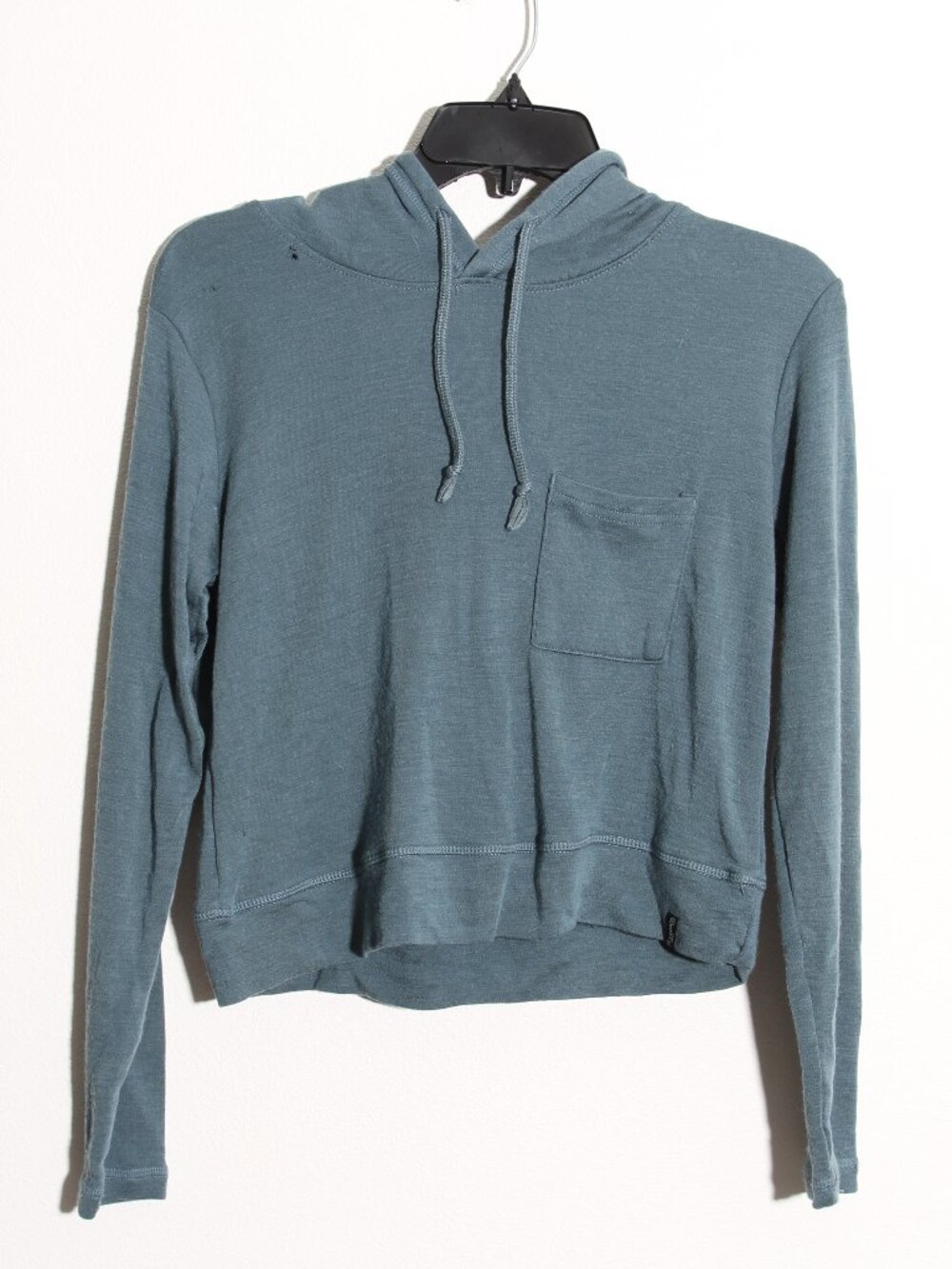 Woolly Pro Knit Cropped Hoodie Pullover 100% Merino Wool Seattle Washington XS